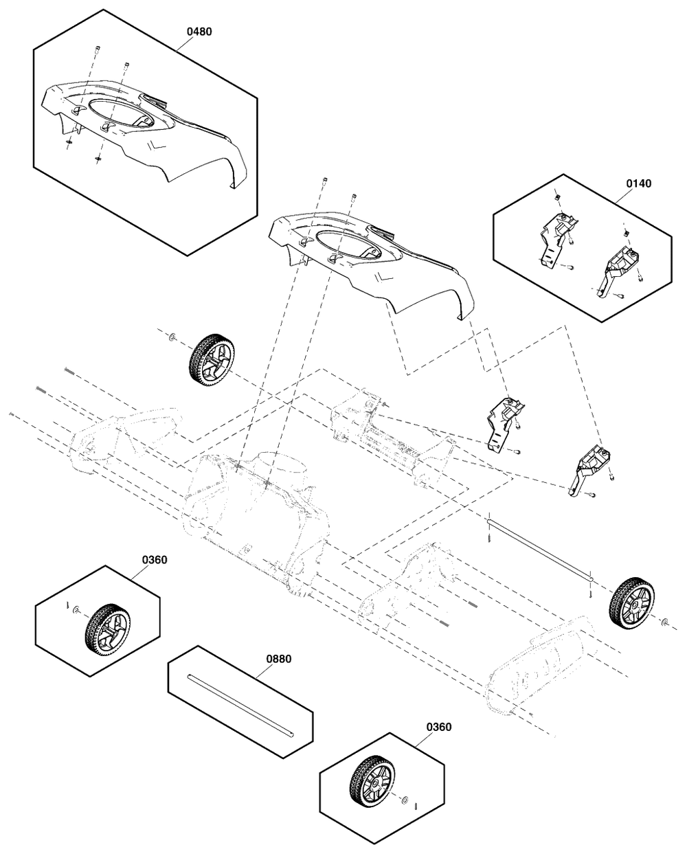 Wheel And Body Covering Group Diagram and Parts List for SS18R (1697348-01)(2020) Briggs and Stratton Snow Blower
